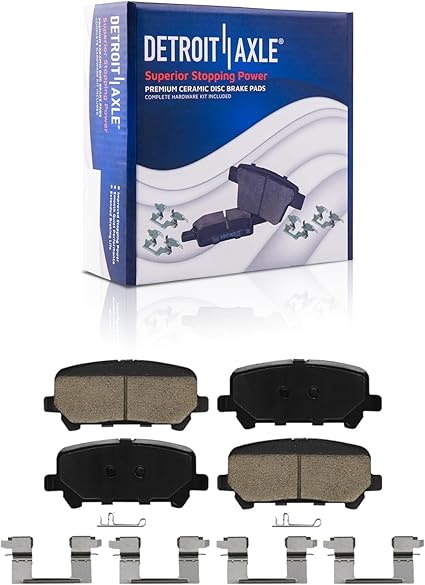 Detroit Axle - 4pc Brake Pads for 15-20 Chevy Colorado GMC Canyon, Front and Rear Ceramic Brake Pads 2015 2016 2017 2018 2019 2020 Replacement