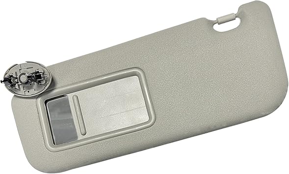 Left Driver Side Sun Visor Compatible with Toyota Corolla 2007 2008 2009 2010 2011 2012 2013, Replacement Front Left Sun Visor Assembly wMakeup Mirror 74320-12E00-B0