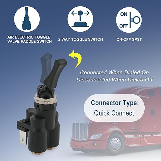 Air Electric Toggle Valve Paddle Switch Compatible with Peterbilt Kenworth Replace K295-362-1