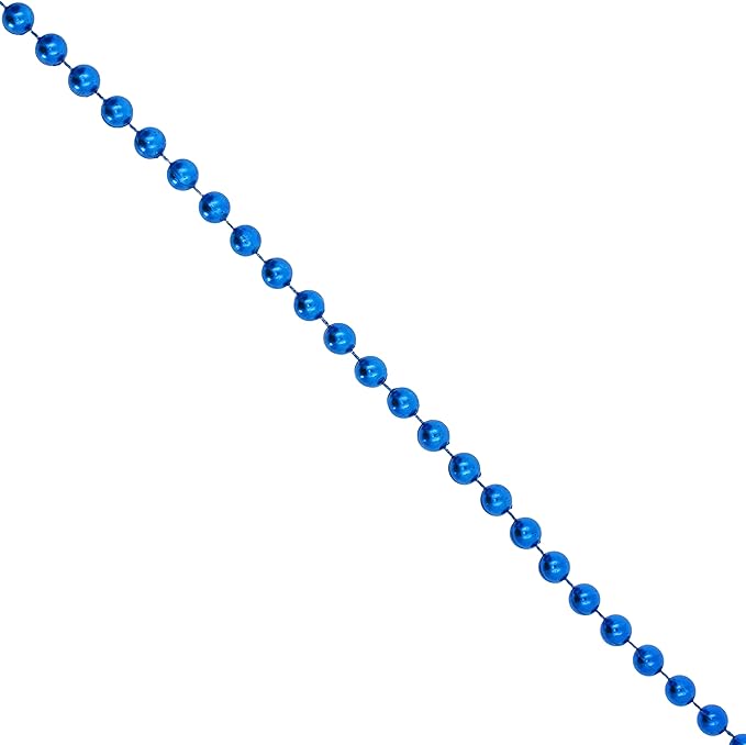 Mandala Crafts 6mm Faux Blue Pearl Beads Roll - 27 Yards Strand of Fake Pearls Chain Garlands Spool String for Christmas Tree, Wedding, Party, Vases, DIY Decoration