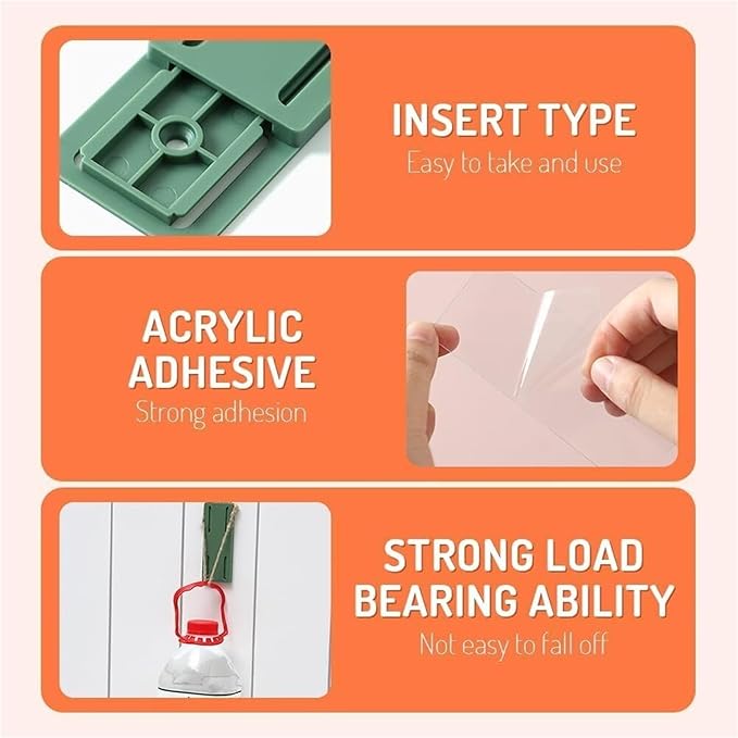Adhesive Punch-Free Socket Holder, Self-Adhesive Power Strip Mount, No-Drill Cable Management Solution for Home Office, Removable ABS Plastic Organizer