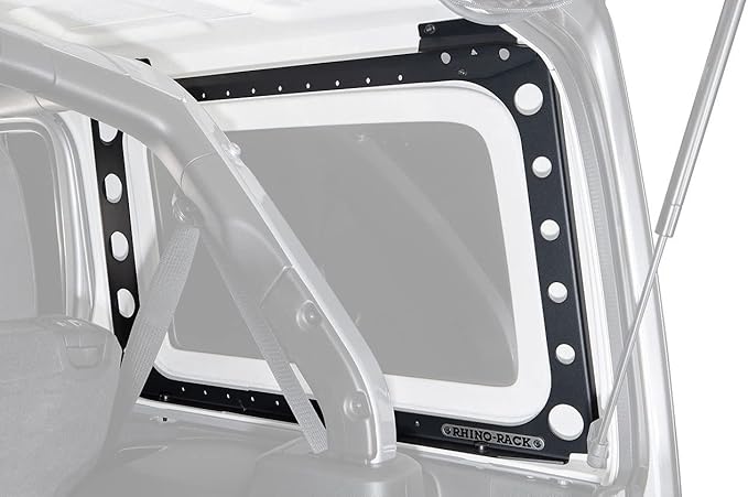 Rhino-Rack Jeep Wrangler JL Unlimited 4 Door Hard Internal Structural Roof RackBare Backbone 3 Base Mounting System in Black