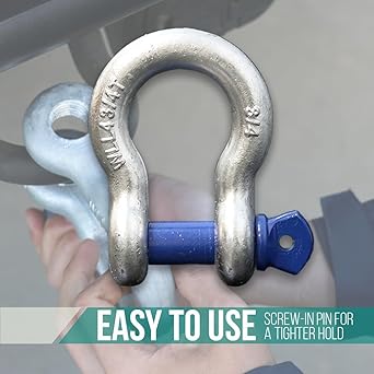 Forged Anchor Shackle 34 Heavy Duty Forged Steel - Versatile Durable Working Load Capacity up to 4.75 Ton-Corrosion Rust Resistant-Towing, Rigging, and Heavy-Duty Equipment (4 Pack)