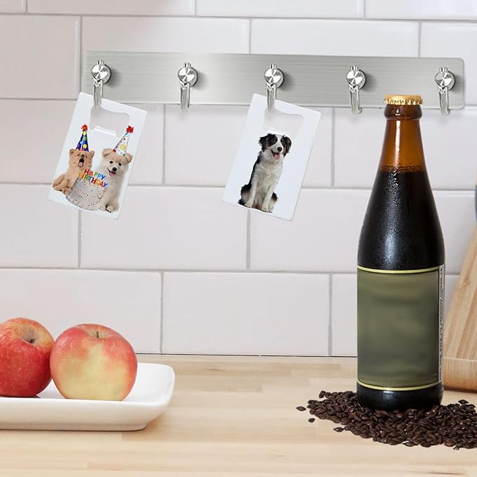 24 Pieces Sublimation Bottle Opener Blanks Credit Card Bottle Opener Metal Stainless Steel Wallet Beer Opener for Kitchen or Restaurant Personalized Sublimation Blank Products, White 2.09 x 3.35 Inch
