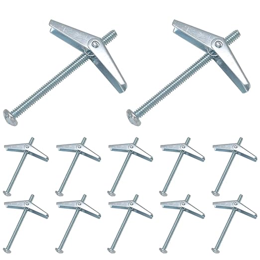 12 Pcs 18 x 2 Inch Spring Toggle Bolt, Heavy Duty Drywall Anchors, Butterfly Anchors, Stainless Steel Hanging Nuts for Hanging Heavy Items on Drywall Wood