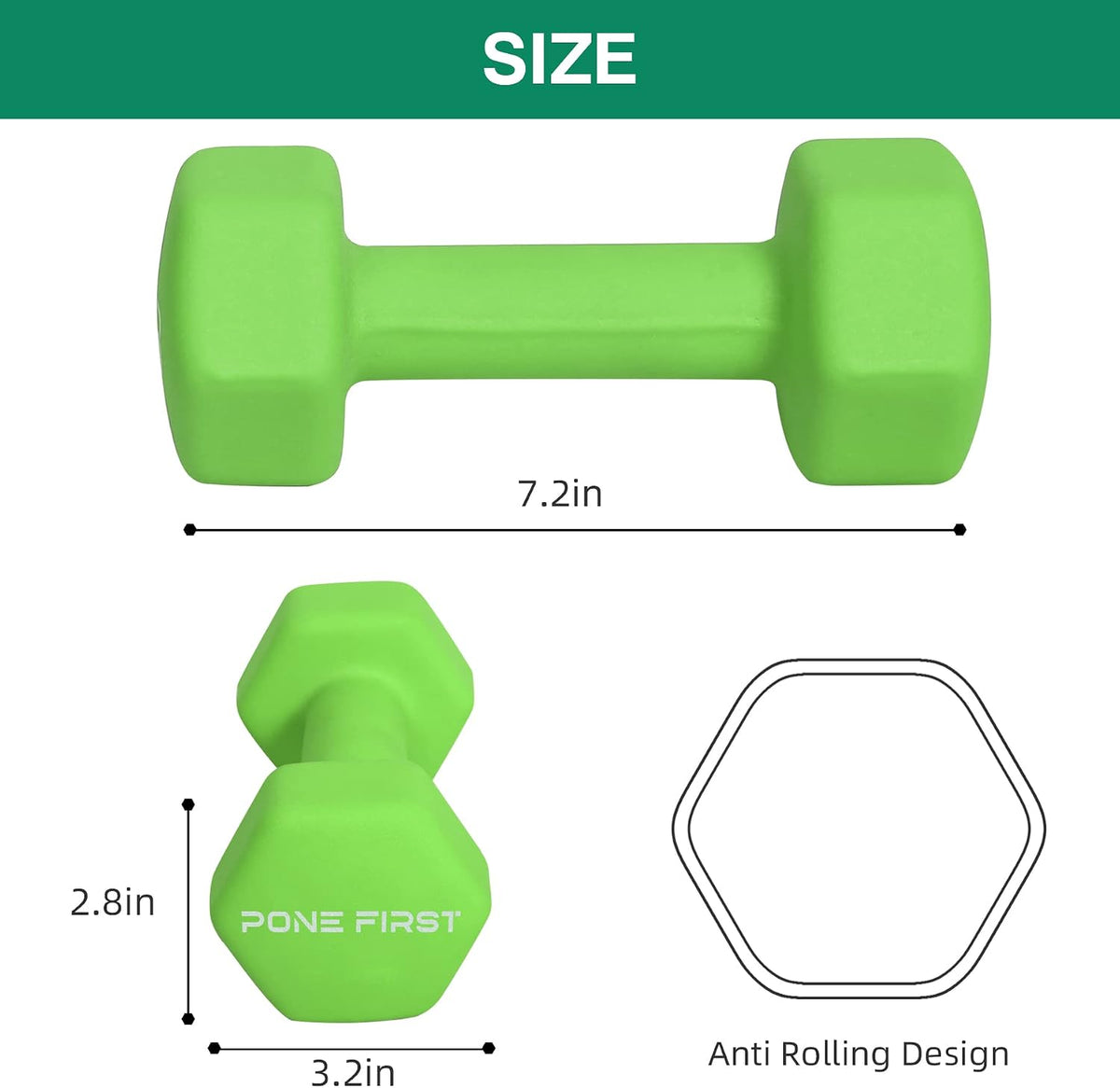 Dumbbell Hand Weight Pairs Ц Neoprene Dumbbell Exercise & Fitness For Home Gym Equipment and Adjustable Dumbbell SetsЦNon-Slip, Color Coded Hex Shaped Free Weights For Women, Men