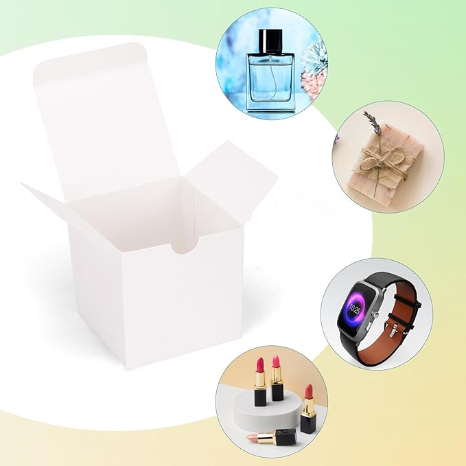 Calenzana 3x3x3 Inches Small Gift Box with lids, 100 Pack White Gift Boxes Bridesmaid Proposal Box for Candy Crafting Wedding Party Favor Birthday Gift Boxes