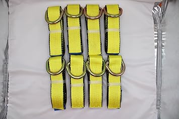 Xtreme 2" X 8 Ft Lasso Strap with D Ring Auto Tie Down Wheel Lift Straps (2)