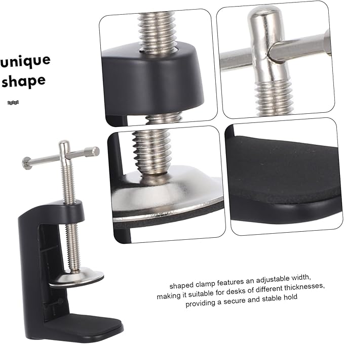 Universal Desk Clamp Stand Aluminum G-shape Bracket for Table Lamp Boom Arm Mounting