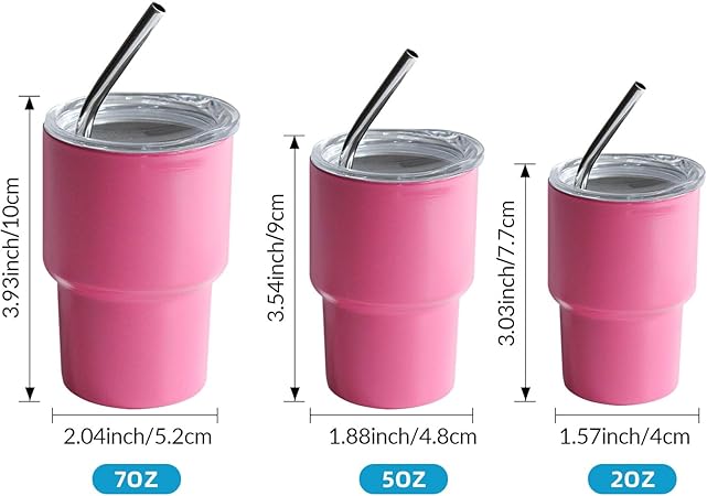 Mini Tumbler Shot Glass with Straw and Lid, 5oz Cute Insulated Shot Cups Stainless Steel for Espresso Coffee Spirits, Wedding, Party,Camping,Outdoor,Carnival,Oktoberfest Water Beer Cups (rose red)