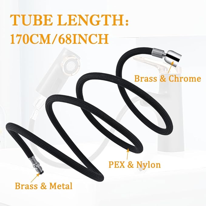 K-1219935-BC Hose or Kohler Pull-Down Kitchen Faucet, Pull-Out Hose with 13.5oz Weight Ball, Classic Pull-Out Hose for Kohler K-1219935-BC/K-1304674-BC Hose Replacement Parts