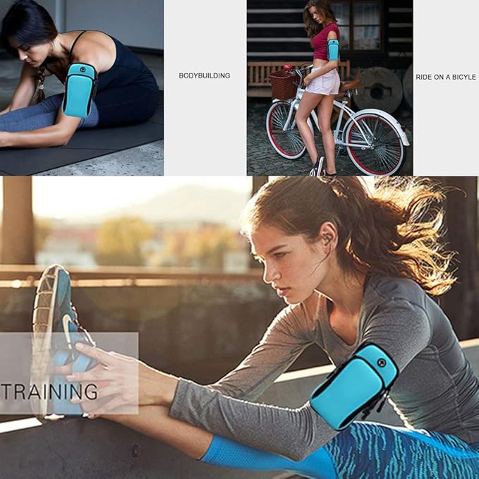 Running Armband,Arm Bag Phone Holder for Running,Multi Cell Phone Armband Pouch for Gym Workout Jogging Exercise,Suitable with iPhone 11 Pro Max XS XR X 8 7 6 6s Plus (Blue)