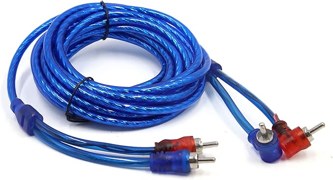 uxcell Blue 14.7 Ft Length Double Shielded RCA Stereo Audio Interconnect Cable Wire for Car