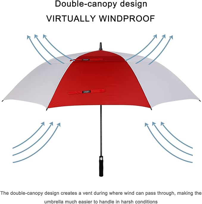 G4Free 47/54/62/68 Inch Automatic Open Golf Umbrella Oversize Extra Large Double Canopy Vented Windproof Waterproof Stick Umbrellas