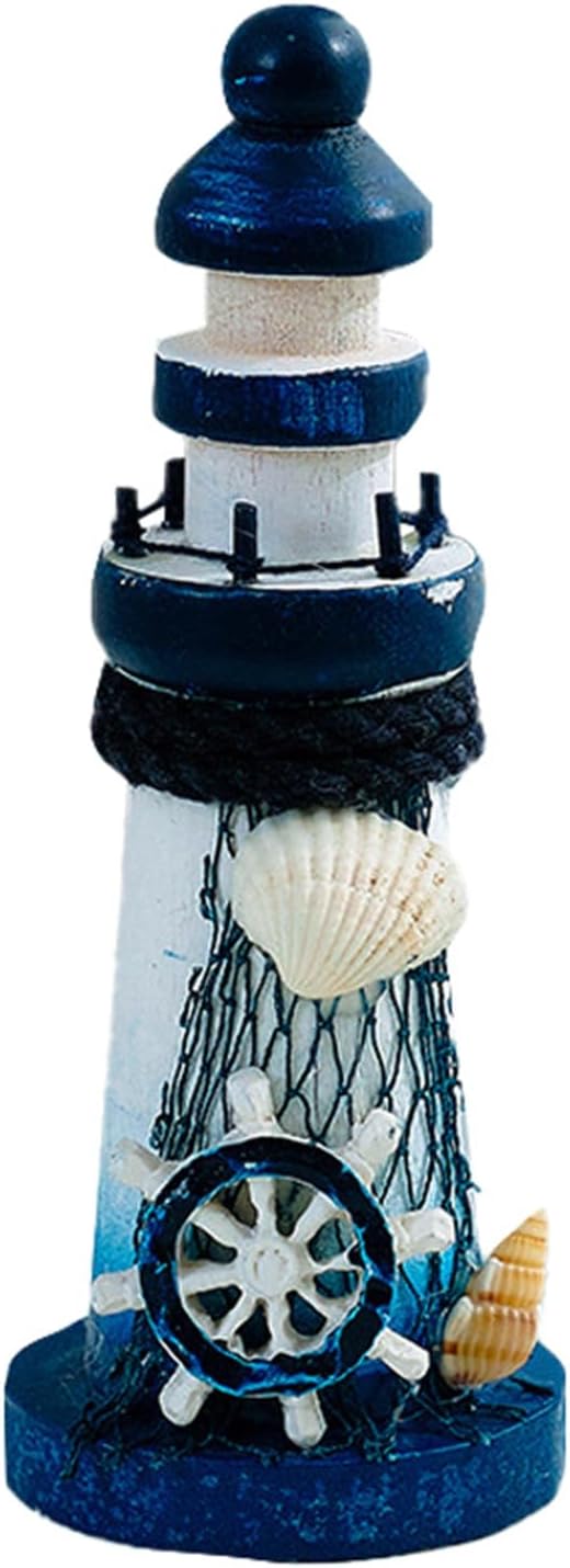 Decorative Miniature Lighthouse - 5 Inch Coastal Decor, Nautical Theme Figurine, Beach-Inspired Accent Piece