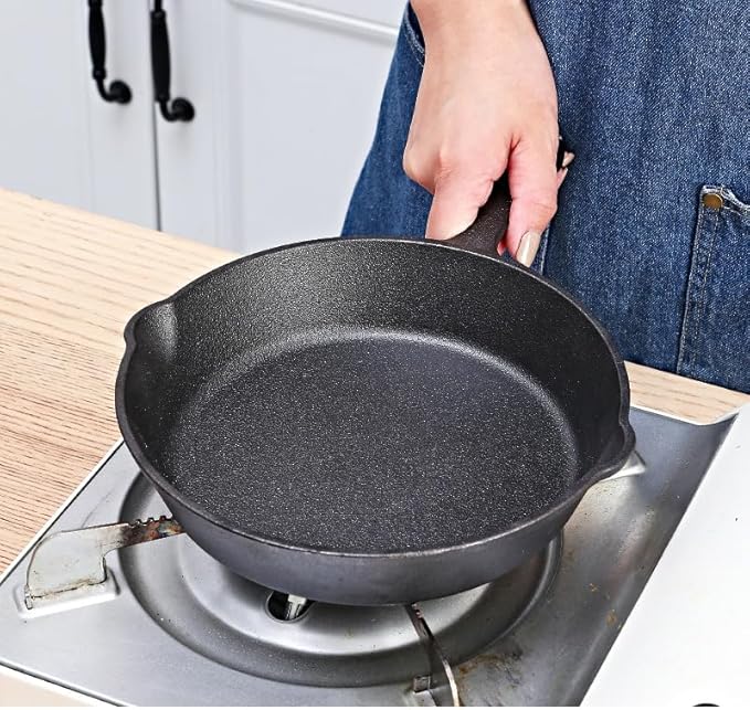 Cast Iron Pans, Pan Sauté Kitchen Pan, Cast Iron Skillet with Handle (8 Inch)