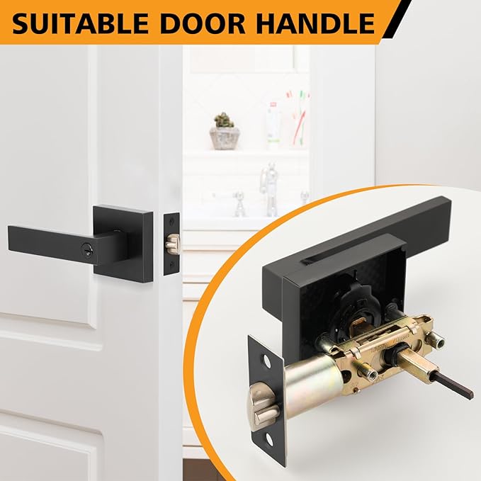 Adjustable Door Latch 2-38''(60mm)or 2-34''(70mm), 45 Turning Angle Universal Door Lock Replacement Part with 516'' Square Hole, Suitable for Interior Door and Front Door Leverset Latch.