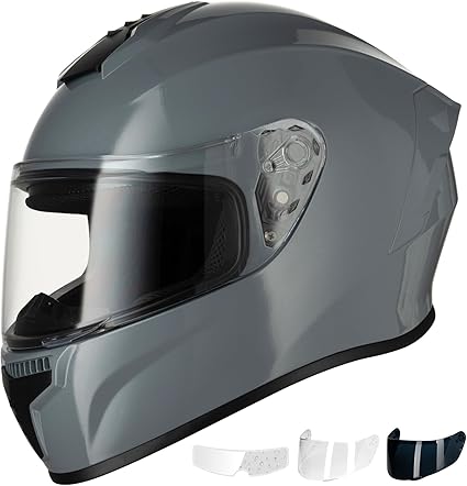 Favoto Full Face Motorcycle Helmet DOT Approved, Cascos para Motos Snowmobile Dirt Bike Helmet for Adults Men Women, Anti-Fog Film Included, Large