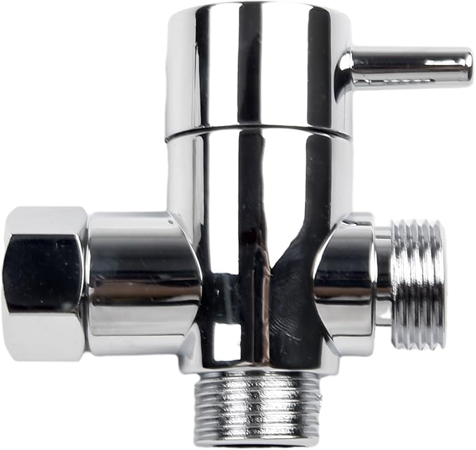 Bidet T Valve, 3 Way T-adapter Bath 12 Shower Head Mount Valve Diverter ABS Converter For Hand Shower And Fixed Shower Head, Replacement Component Adapter