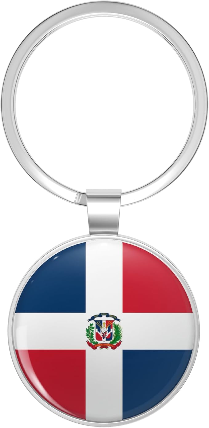 Dominican Republic Flag Metal Double Sided Key Chain Keychain