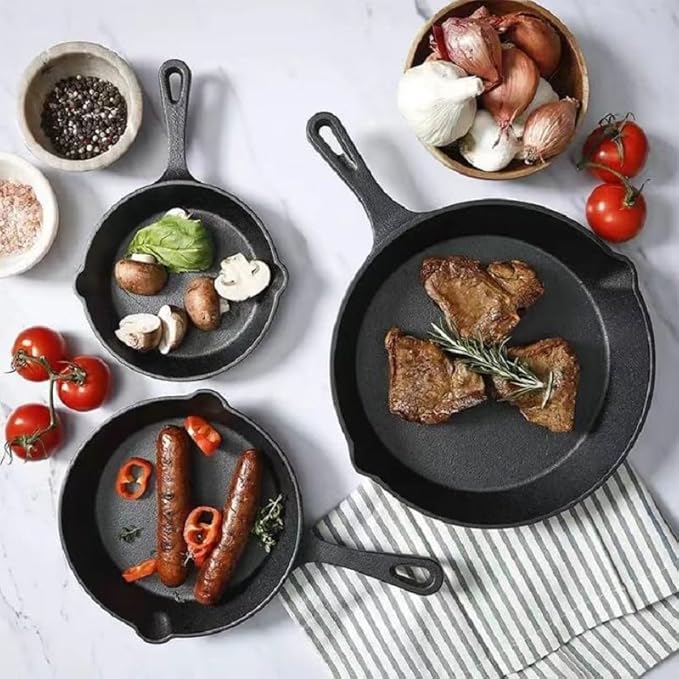 Cast Iron Pans, Pan Sauté Kitchen Pan, Cast Iron Skillet with Handle (8 Inch)