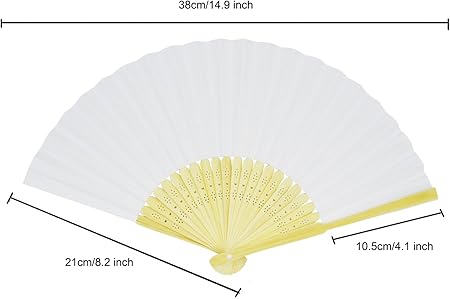 20 Pack Handmade Paper Folding Fans Bamboo Hand Held Fan for Gift Party Favors Home Office DIY Decor