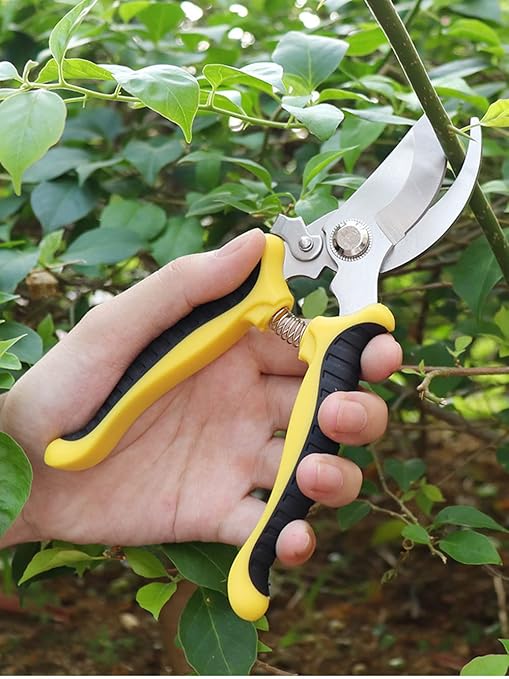 SZHDX Garden Pruning Shears, 7.5" Professional Gardening Scissors, SK-5 Stainless Steel Blade Tree Secateurs, Manual Pruner for Plants, Gardening, Trimming, Garden Tools