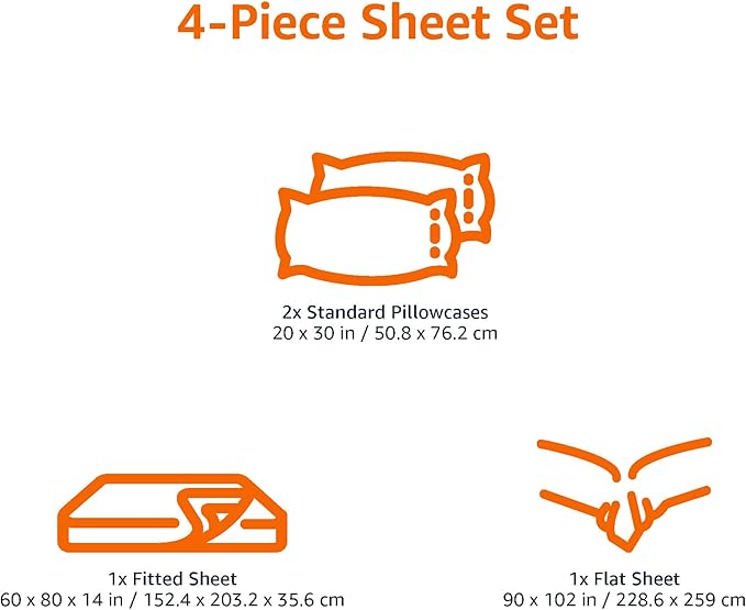 Basics Cotton Jersey 4-Piece Bed Sheet Set, Queen, Oatmeal, Solid