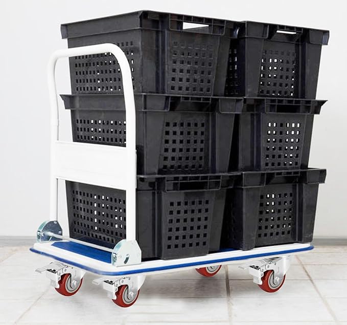 3 inch Heavy Duty Casters Load 1500lbs,Lockable Bearing Caster Wheels with Brakes,Swivel Casters for Furniture and Workbench,Set of 4 (Free Screws)