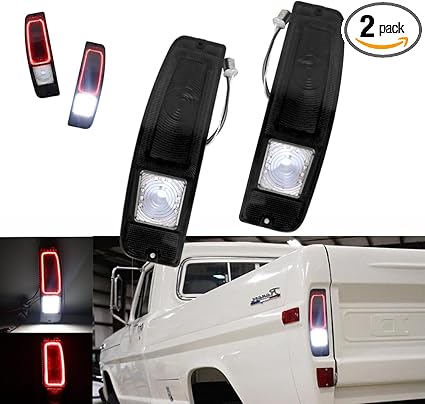 For 1967-1972 Ford Styleside F100/250/350 TRUCK,1967-1974 Ford Econoline E100/200/300,1967-1977 Ford Bronco Rear Tail light Smoked Lens