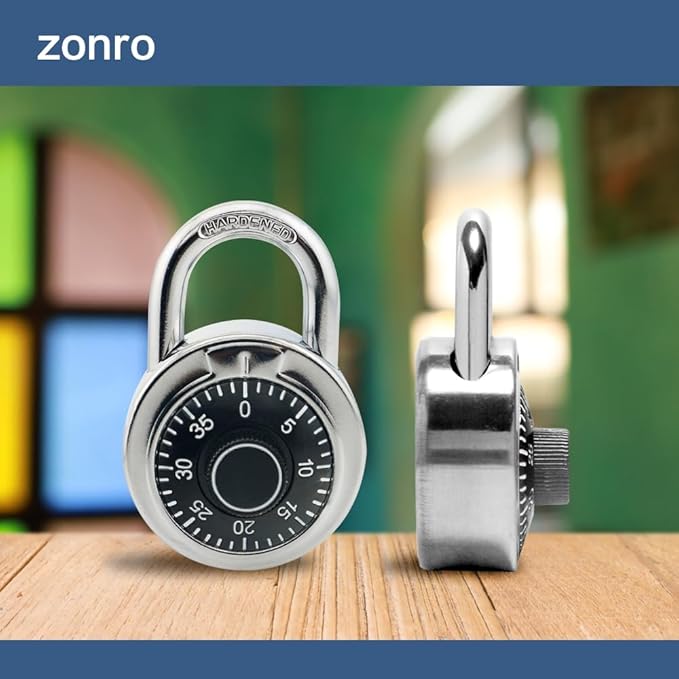 ZonRo Locker Locks 3 Digit Code Standard Dial Combination Padlock 2 inch Wide Pack of 8, Small Travel Luggage for Case Lock Keyless Shackle Lock for Backpack Gym School Locker