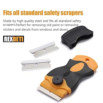 REXBETI 100PCS Single Edge Razor Blades, Industrial Razor Blades