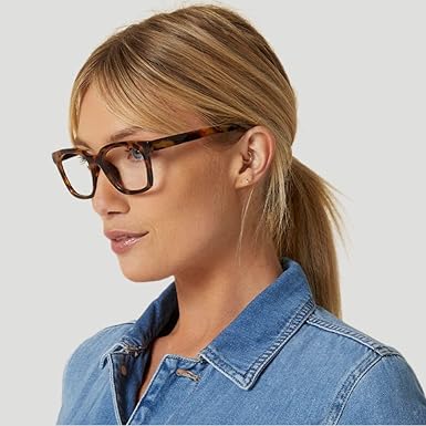 Peepers by PeeperSpecs Women's to The Max Square Blue Light Blocking Reading Glasses