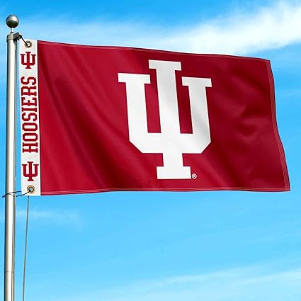 College Flags Banners Co. Indiana Hoosiers Printed Header 3x5 Foot Banner Flag
