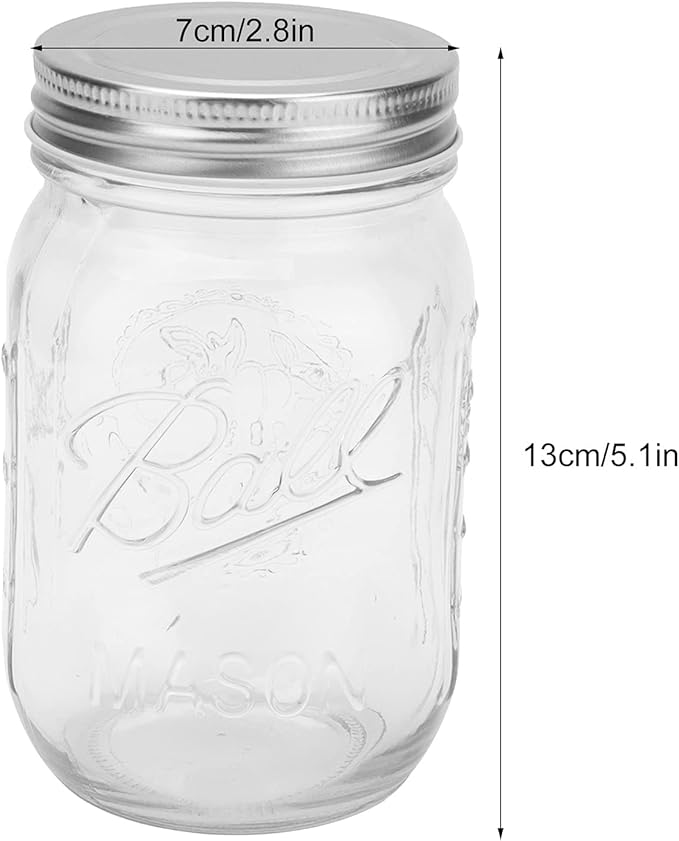 500ml Food Storage Jar Clear Glass Canning Transparent Honey Dispenser Jar with Sealed Lid for Honey Jam Dry Food Fruite Sauces, Honey Pot with Scale, Honey Pot with Scale, 500ml Food Storage Jar