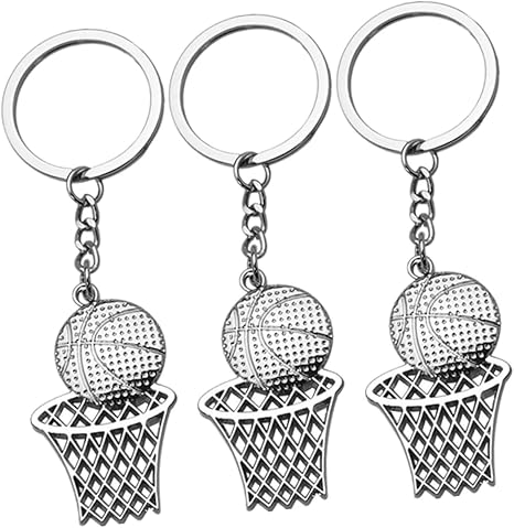 Sosoport 6 Pcs Basketball Keychain Pendant Key Chains Halloween Keychain Soccer Keyrings Basketball