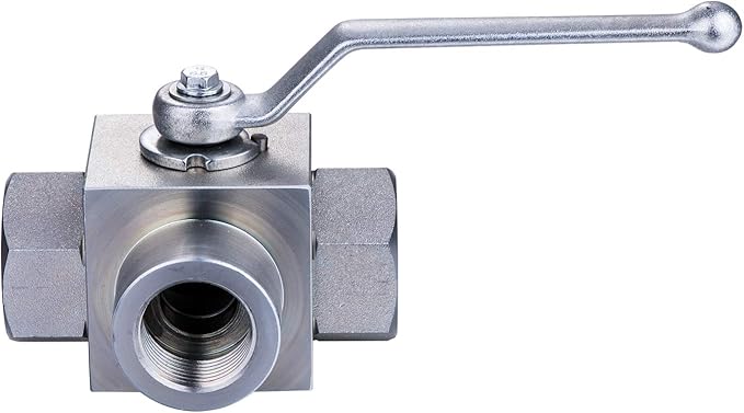Taixin 3way Hydraulic Ball Valve 34 inch NPT Female Hydraulic Valve 5800PSI KHB3K L-Bore High Pressure Ball Valve
