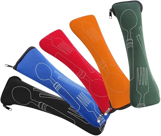 Bluelanss Portable Tableware Zipper Bag Outdoor Travel Camping Cutlery Pouch Storage Bag for Knife, Fork, Spoon, Tea Spoon, Chopsticks, Bottle Opener Blue