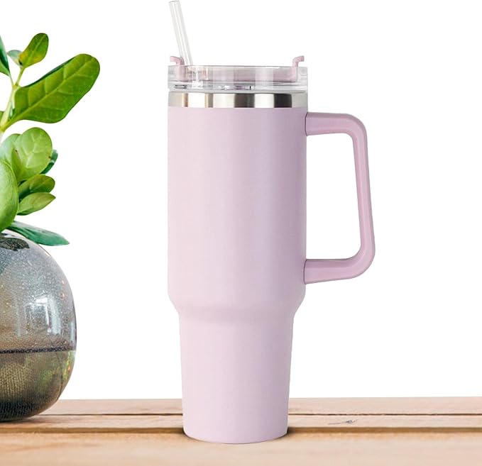 Thermal Insulated Water Bottle, 1180 ml, Stainless Steel Insulated Bottle, Leakproof Insulated Water Bottle with Handle and Straw, Leakproof Coffee Cup for Home, Office, Car, Travel, Sports Gym