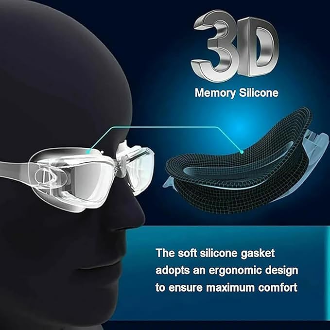 Swim Goggles,No Leaking Anti Fog UV Full Protection with Earplugs,Wide View Anti Fog&UV Swimming Goggles ?Swim Pool Goggles for Adult Men Women Youth?Red