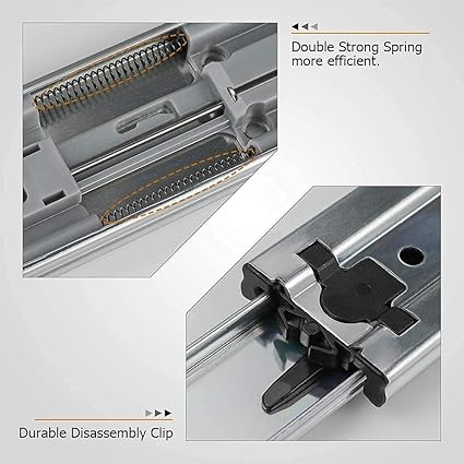 LONTAN 18 inch Heavy Duty Soft Close Drawer Slides 1 Pair Full Extension Ball Bearing Drawer Glides Side Mount Cabinet Rails with Rear Mounting Brackets 100lb Capacity