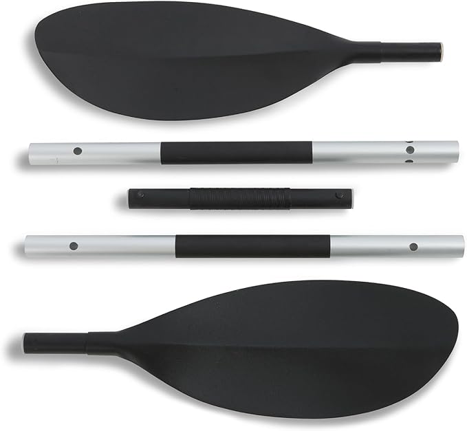 Intex 69629E 86" Kayak Paddle: Ribbed Spoon Shaped Blades Durable Lightweight Shaft Comfortable Grips 3-Position Feather Adjustability TUV RL Approved