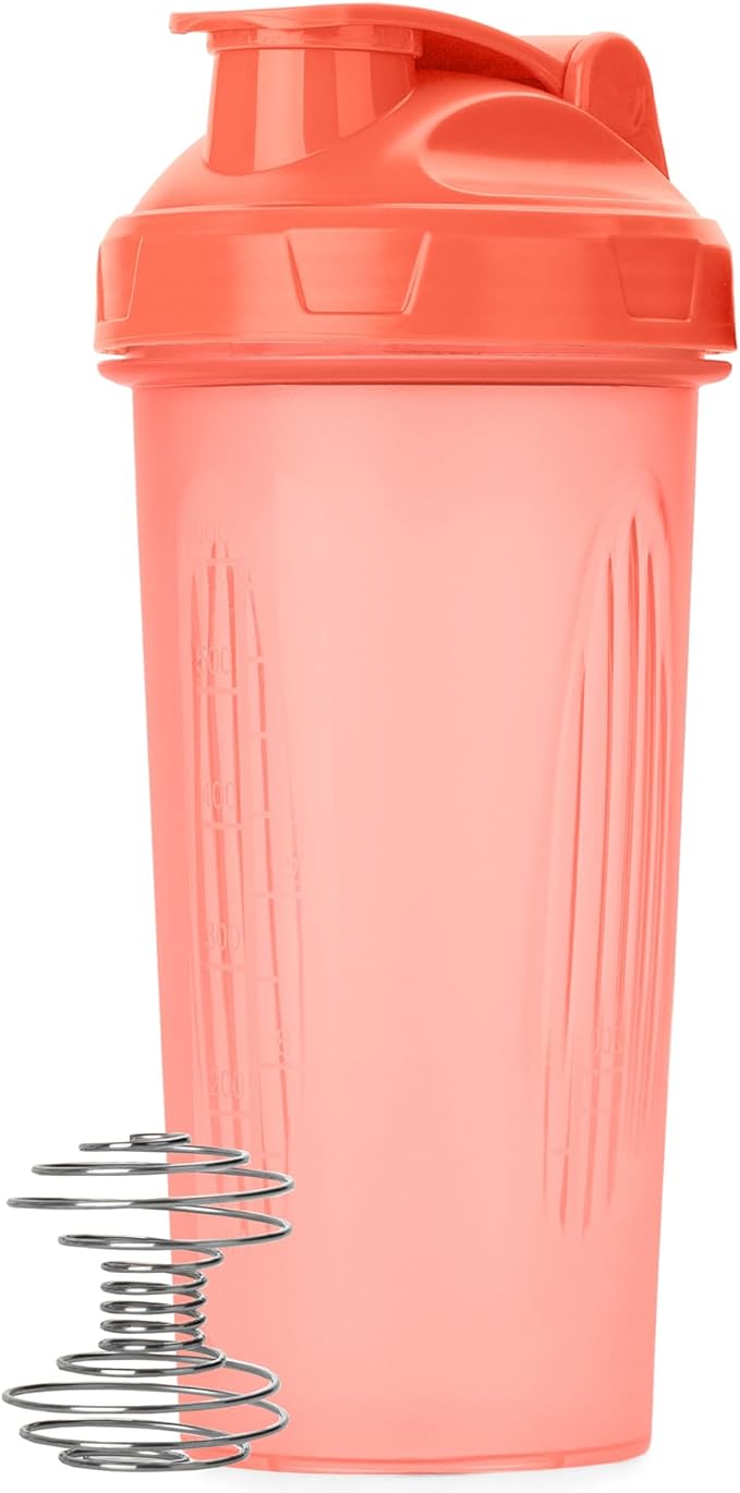 Mr. Pen- Shaker Bottles for Protein Mixes, 28 oz, 1 Pack, Light Pink, Protein Shaker Bottle with Wire Whisk Ball, Blender Bottle