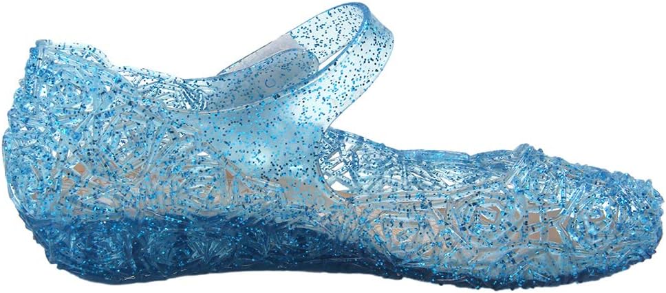 Princess Mary Jane Jelly Shoes, Ballet Flats Cosplay Birthday Party Dress Up Sandals for Little Girls, Toddler or Kids