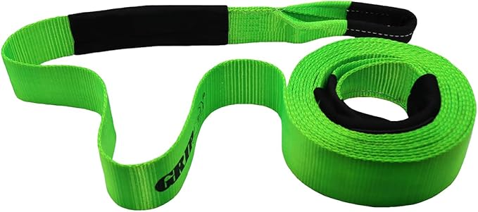 Grip 30 ft x 3" Heavy Duty Recovery Snatch Strap - UV Resistant, Double Stitched Nylon, High Strength Polyester, Reinforced End Loops - Tow/Recover Trucks, Cars, Machinery - 10,000 lb Working Capacity