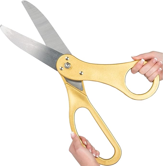 20" Gold Scissors for Grand Opening Gold Giants Ribbon Cutting Scissors for Special Events Inaugurations and Ceremonies Giant Shears for Opening Ceremony Heavy Duty Shears