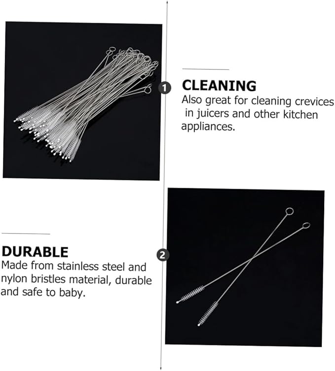 15pcs Straw Brush Nylon Stainless Steel Cleaning Brushes for Bottles Straws and Funnels for Thorough Cleaning of Hard Reach Areas