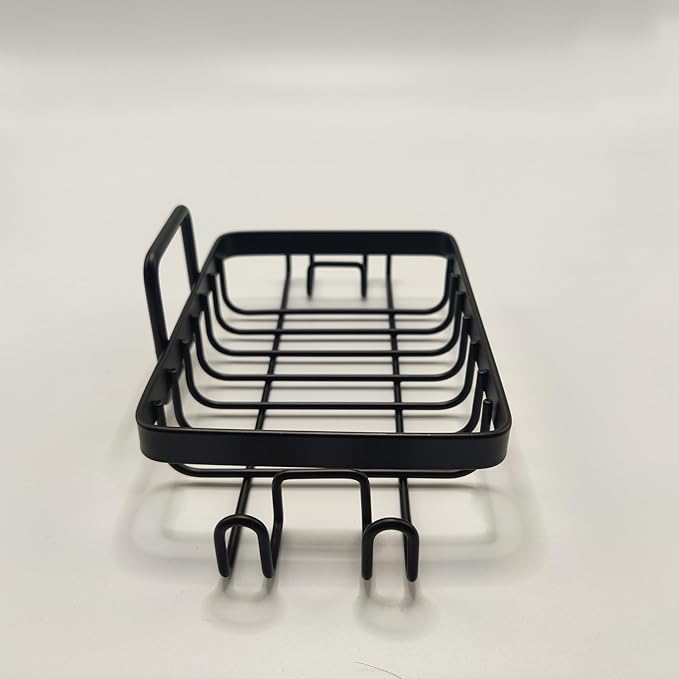Stainless Steel Mate Black Soap Dish for Shower, Suction Cup Square Shower Soap Holder - Black Soap Saver - Comfortable Essential for Apartment, Home and Dormitory