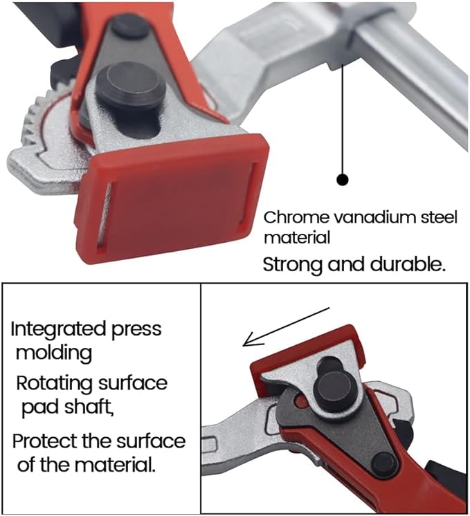 1 Piece Ratchet Table Clamp Quick Release Bar Clamp Steel Clamping F Track Clip for Hole Table and Guide Rail System