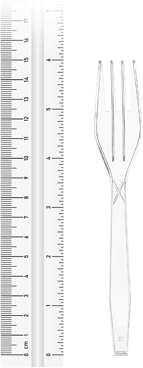 50 Medium-Weight Disposable Plastic Forks - Clear